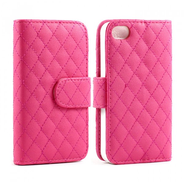 Wholesale iPhone 4S / 4 Square Flip Leather Wallet Case  (Pink)